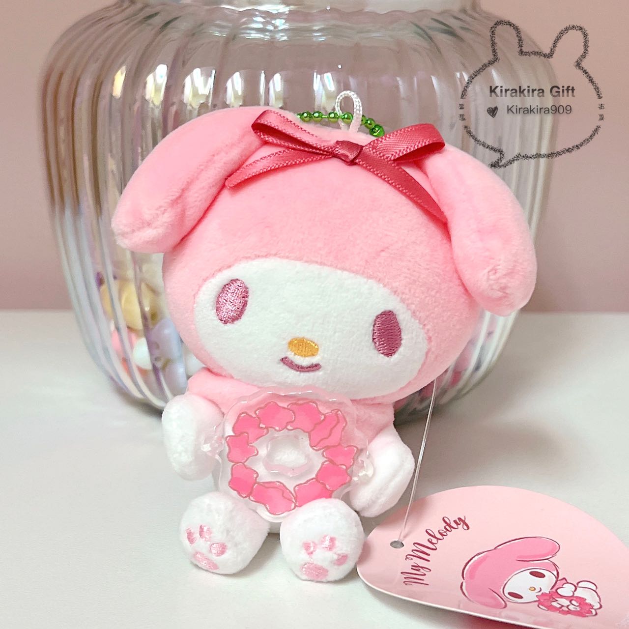 My Melody Floral Wreath Plush Charm