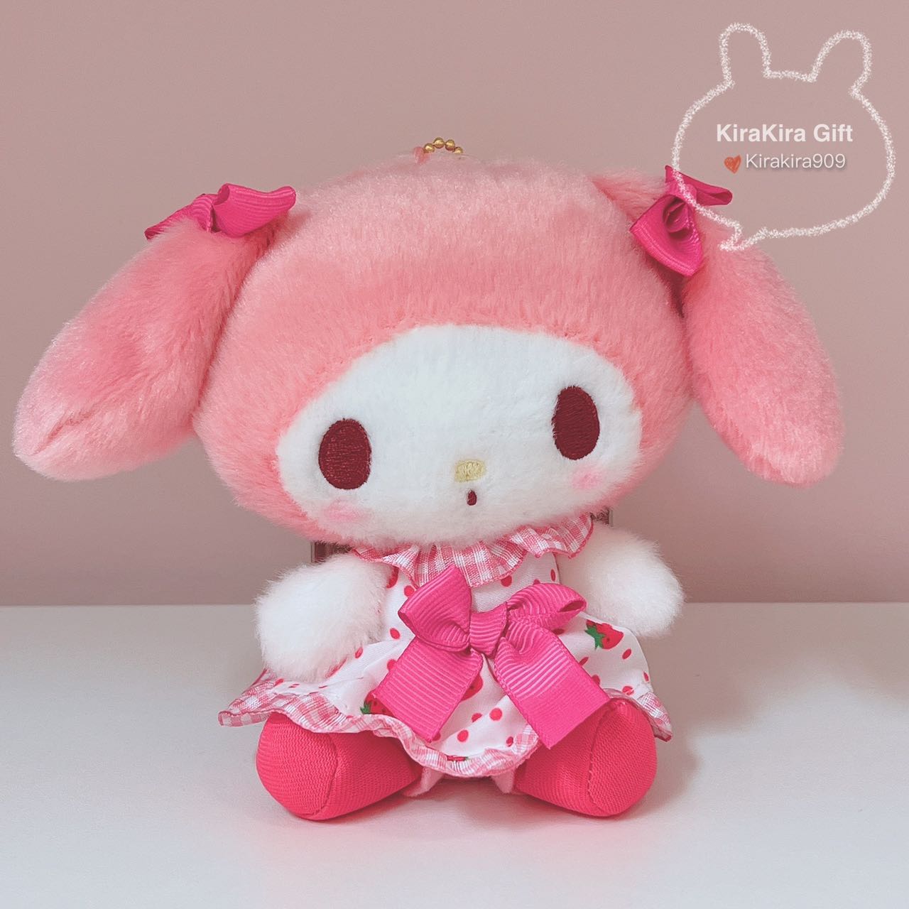 My Melody Strawberry Dress plush charm