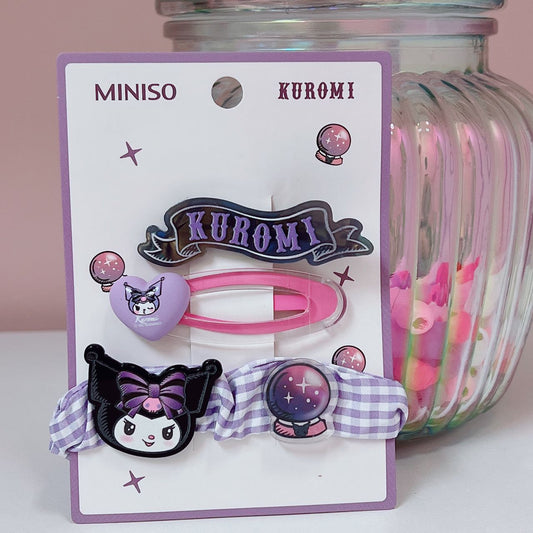 Kuromi Clip & Tie Set
