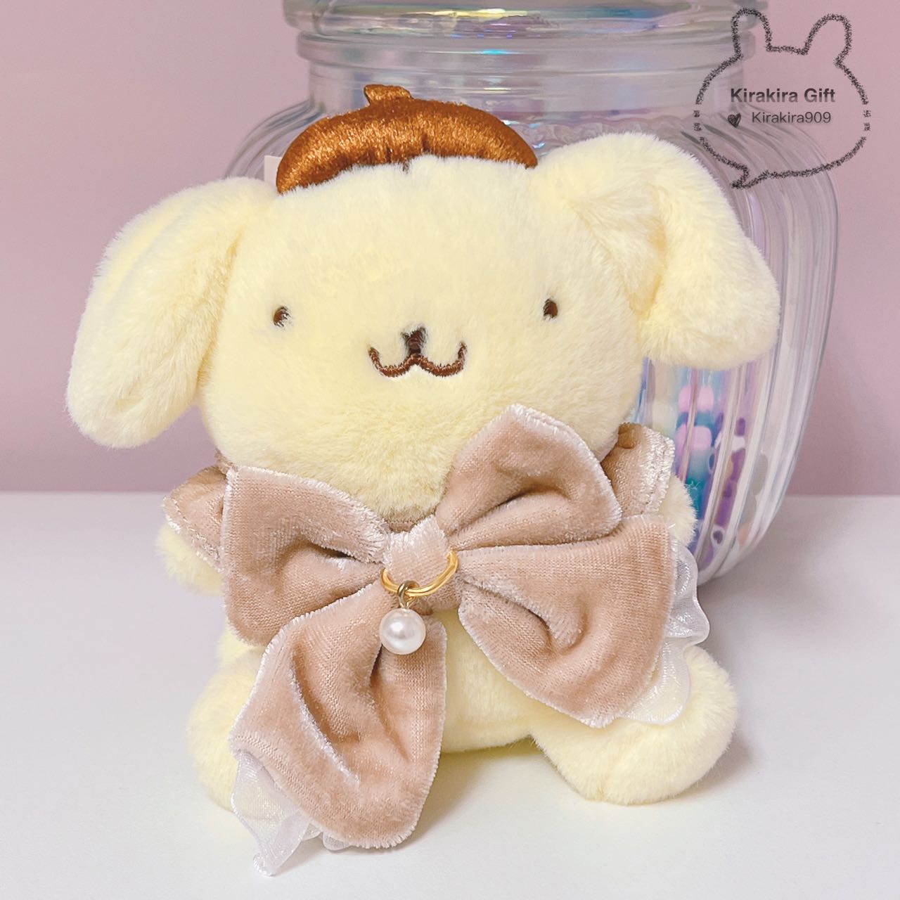 Pom Pom Purin Scarf Beady Eyes Plush Charm