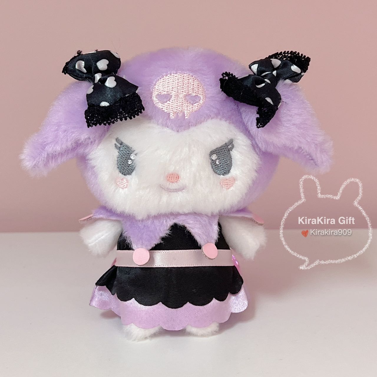 Kuromi Black Bow Evening Dress plush charm