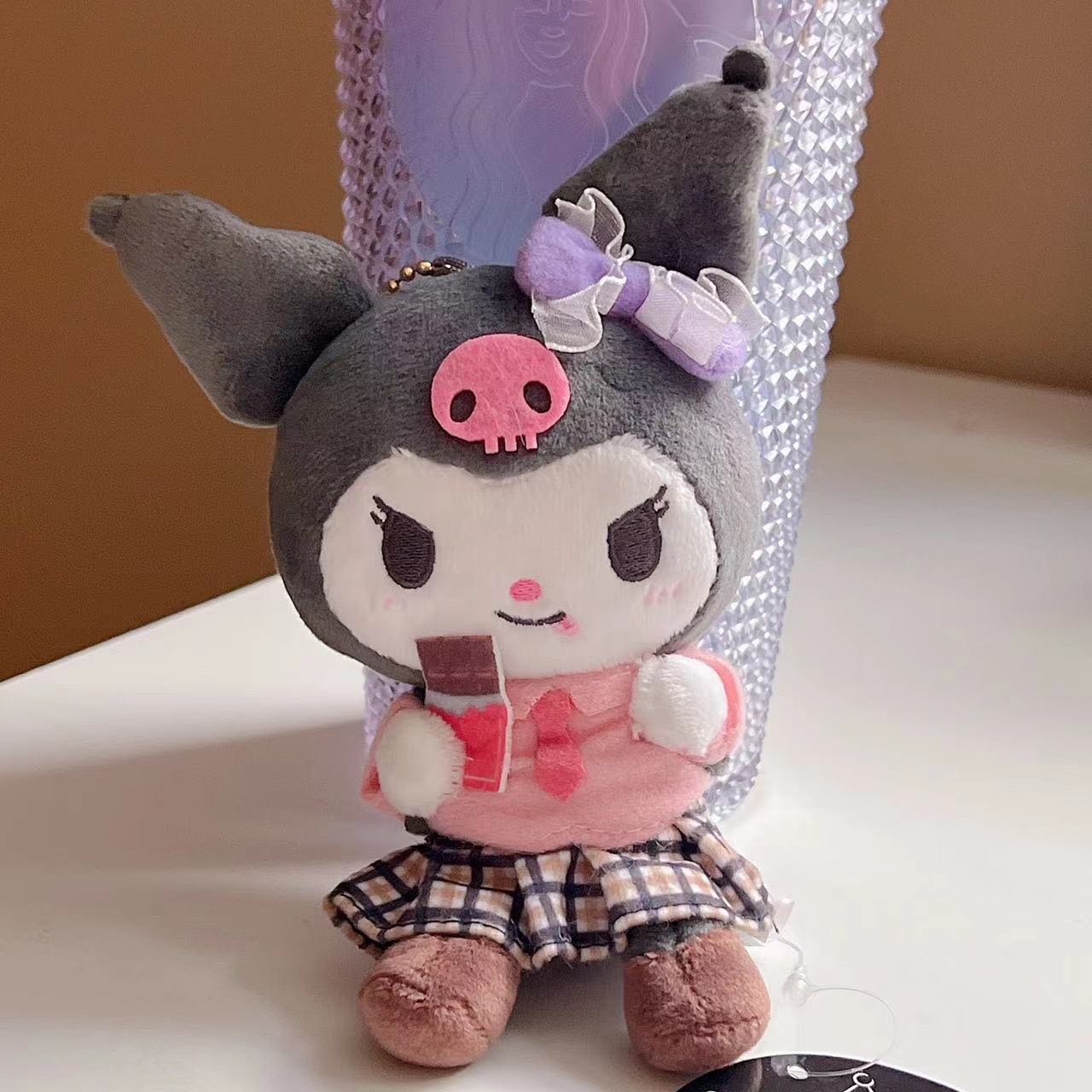Kuromi Eating Chocolate plush charm