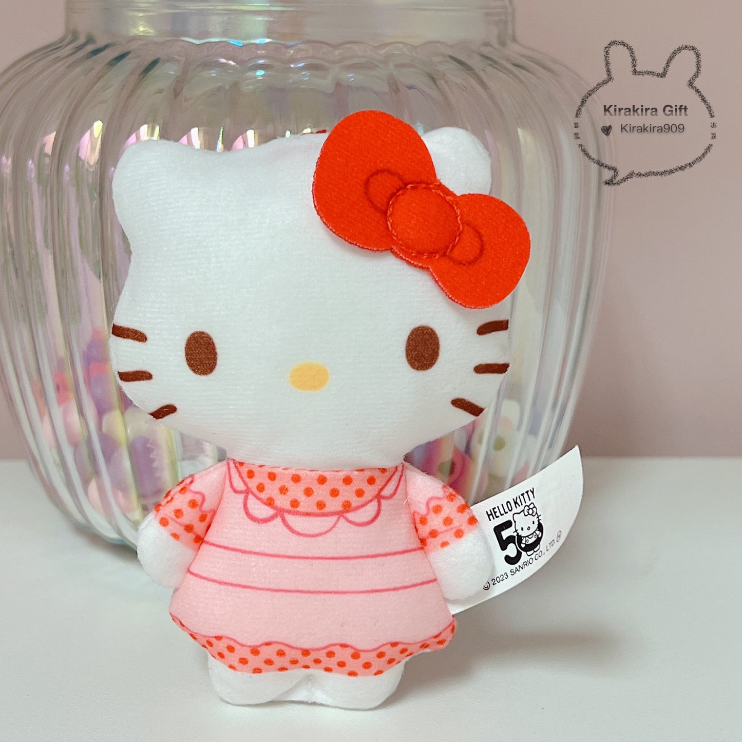 Hello Kitty 50th Anniversary Japanese McD Plush Charm Red