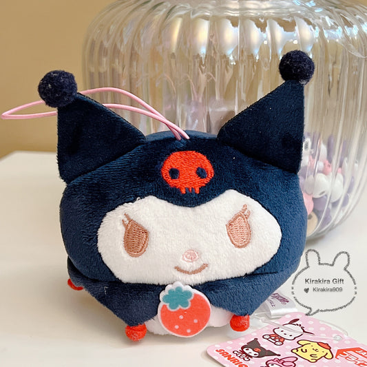 Kuromi Strawberry Dark Blue Plush Charm
