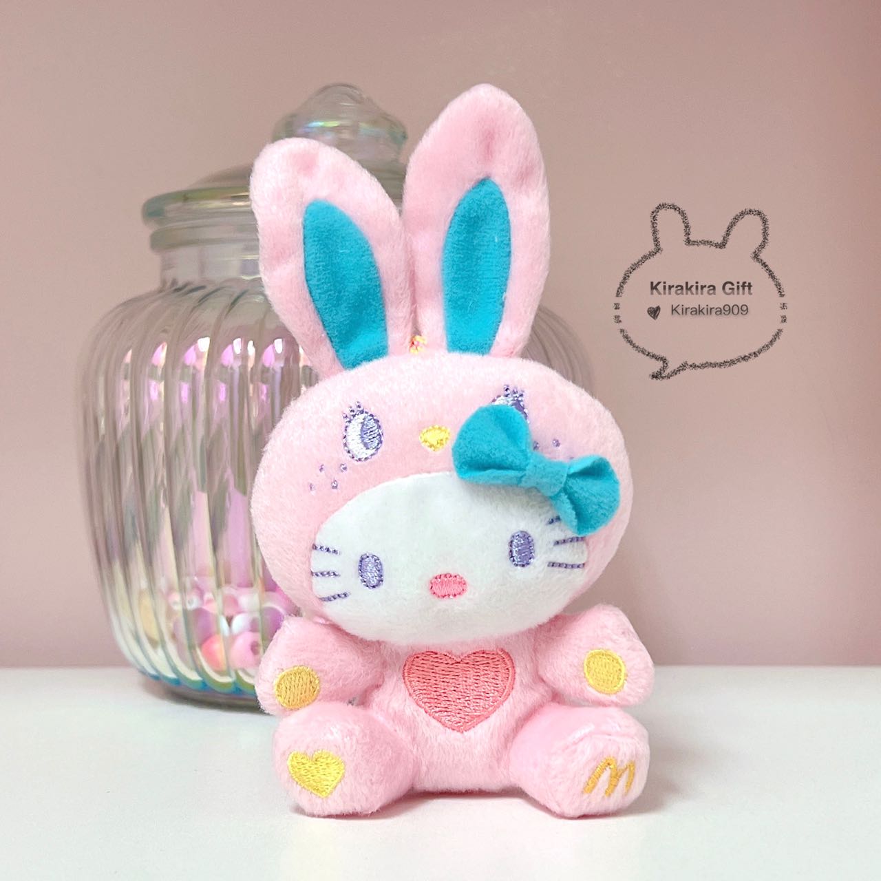 Hello Kitty Japan McD Pink Rabbit plush charm