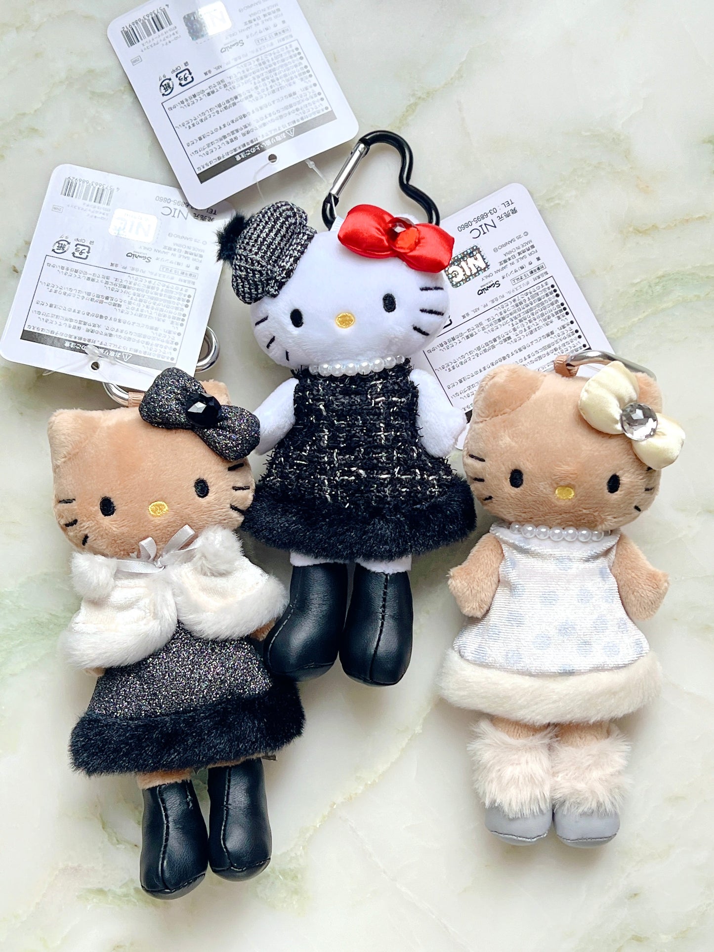 Hello Kitty Tanned Skin White Polka Dots Plush Charm