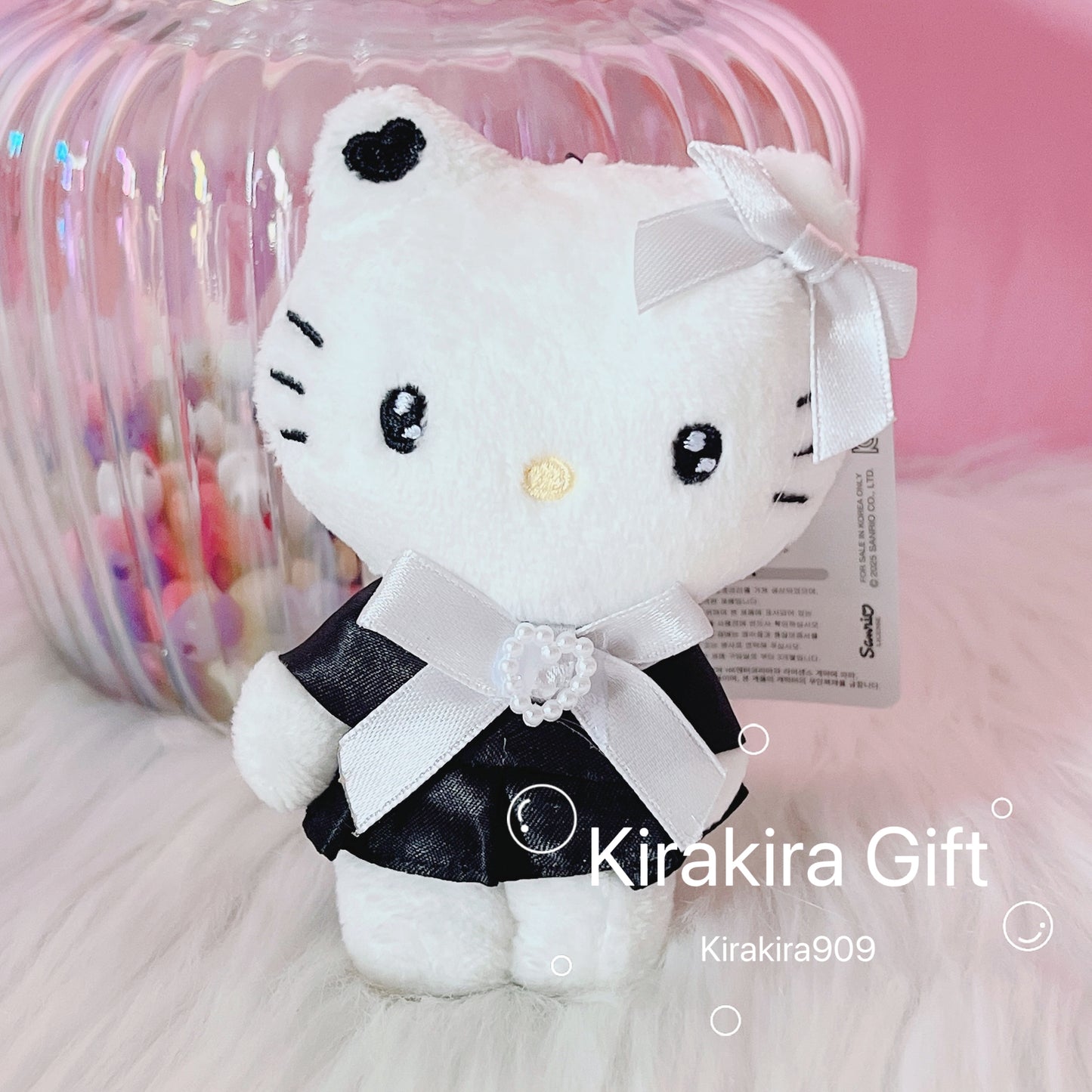 Hello Kitty Black and White Plush Charm