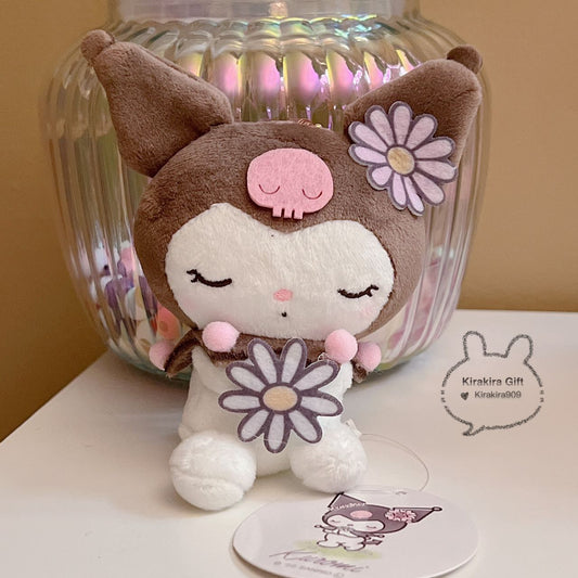 Kuromi Holding Chrysanthemum plush charm