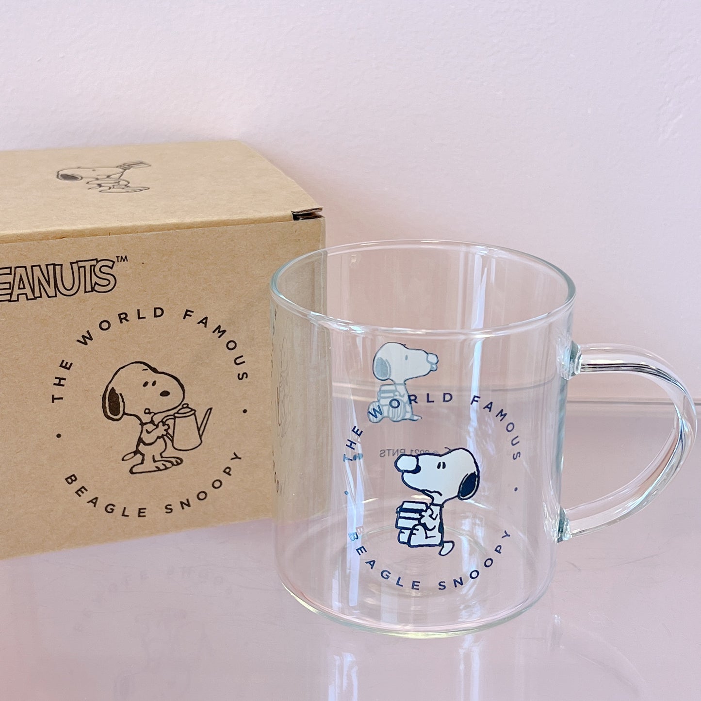Peanuts Glass Mug Black