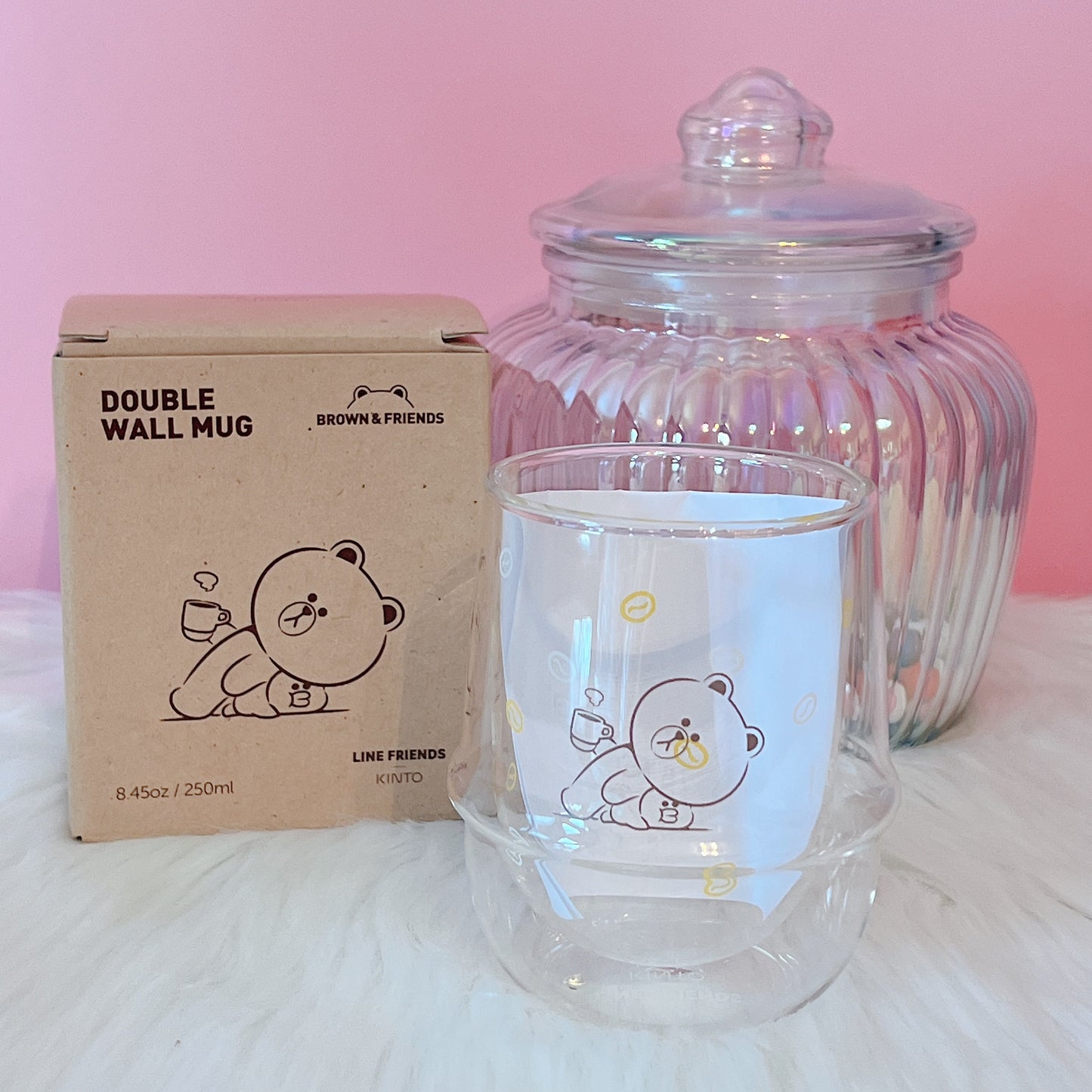 Line Friends Double Wall Glass Mug