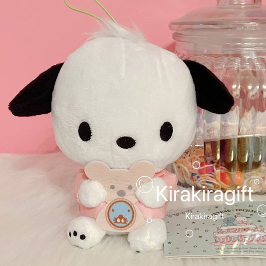 Pochacco Holding Little Bear Plush Charm
