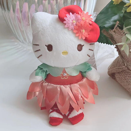 Hello Kitty Retro Lotus Dress plush charm