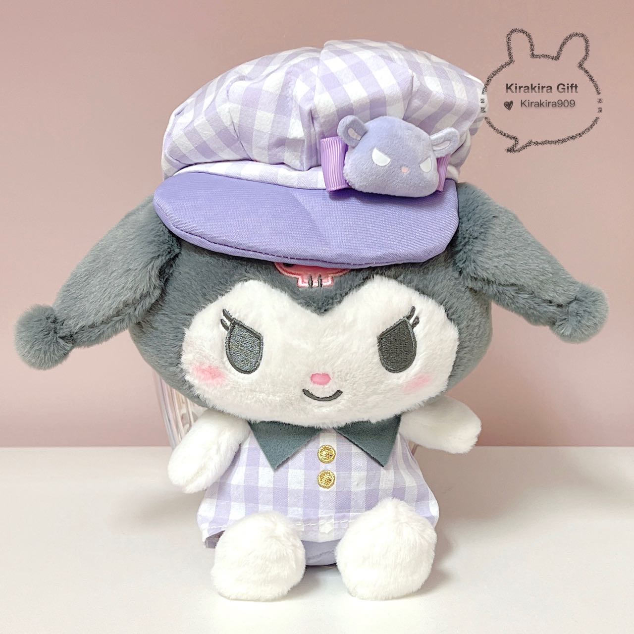 Kuromi Checkered Landmine Hat plush doll