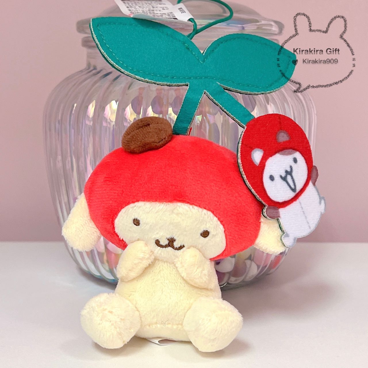 Pompompurin Twin Cherry Plush Charm