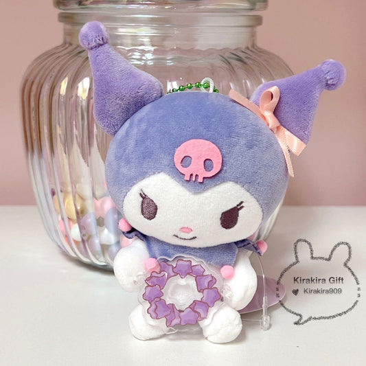 Kuromi Floral Wreath Plush Charm
