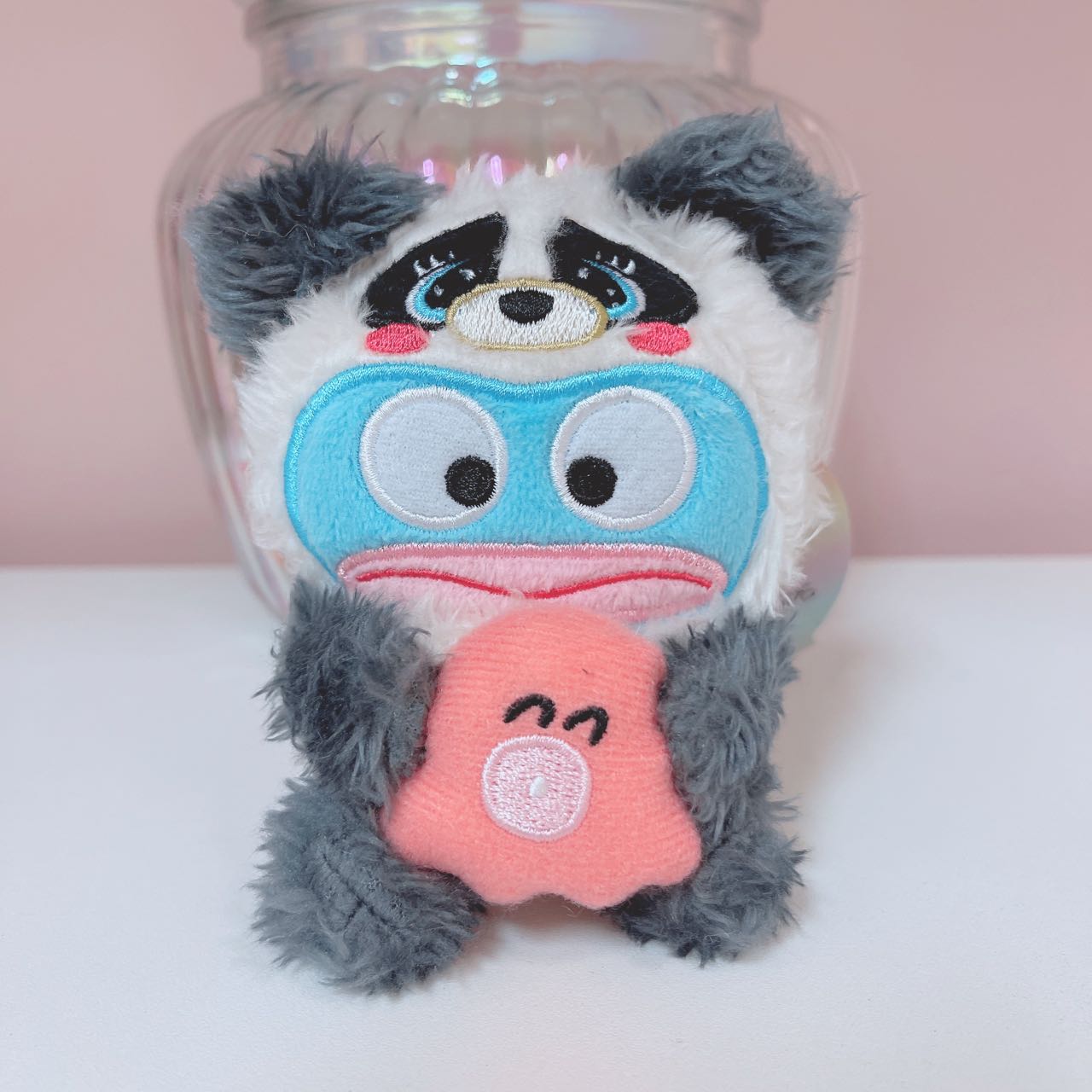 Hangyodon Panda Hood plush charm