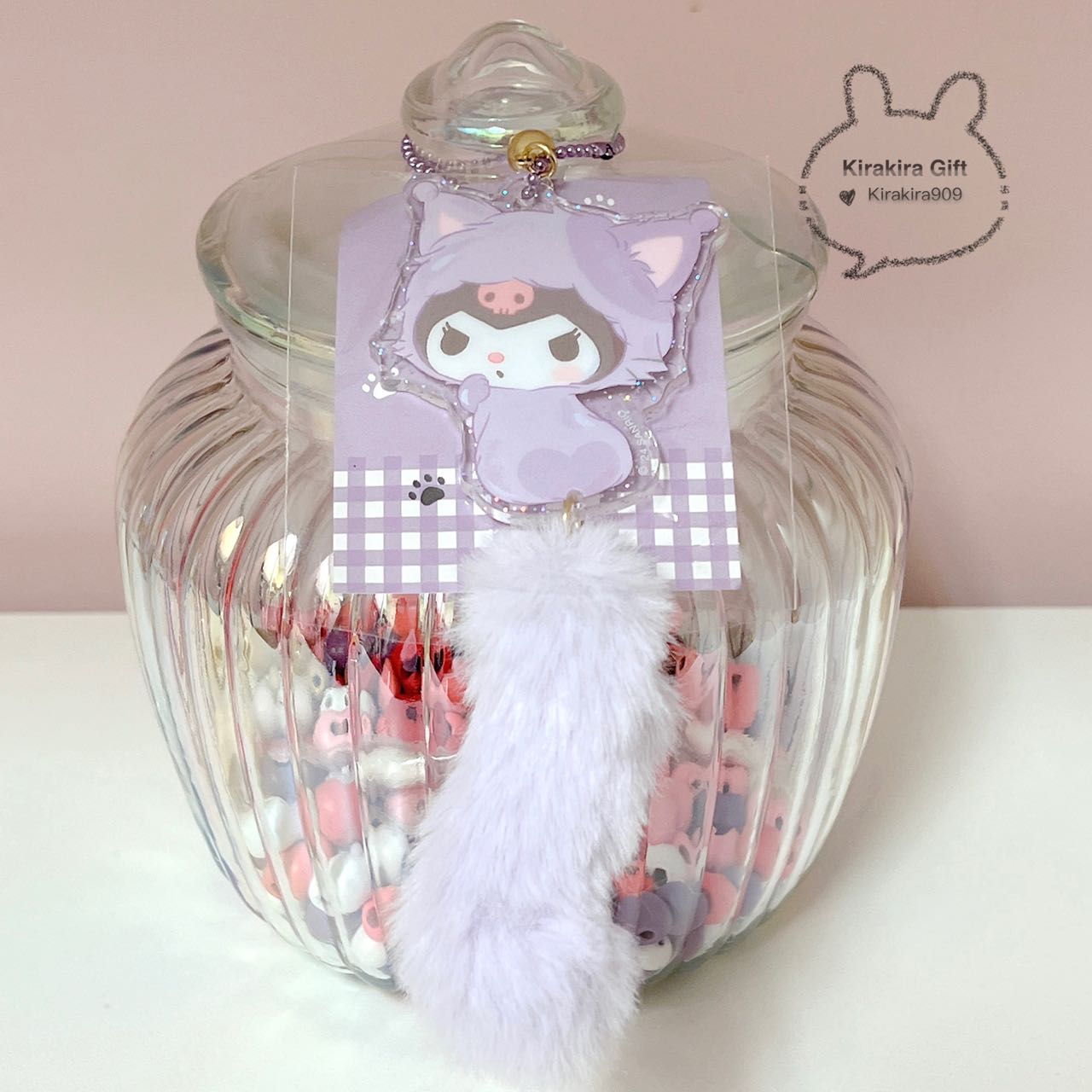 Kuromi Bell Tail plush charm
