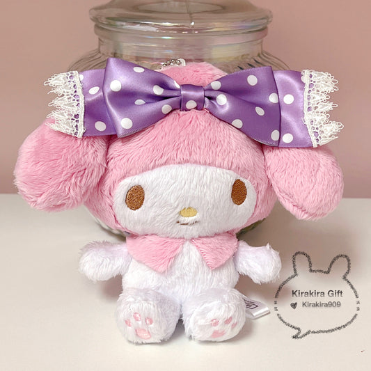 My Melody Purple Polka Dot Bow Plush Charm