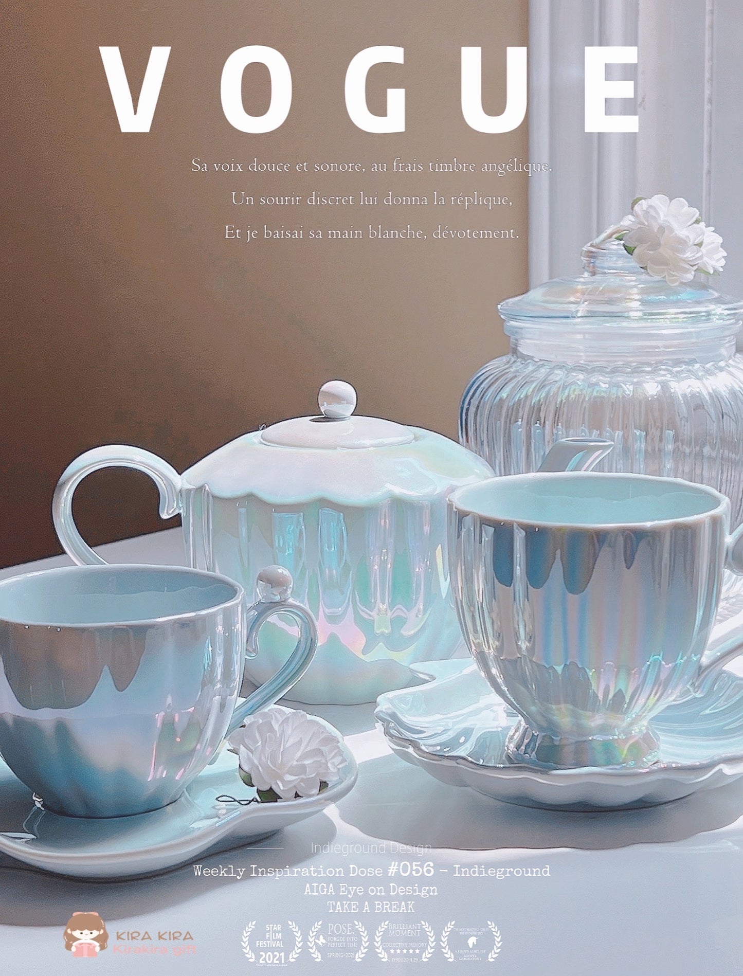 FrancFranc Pearlescent Tea Cup Set