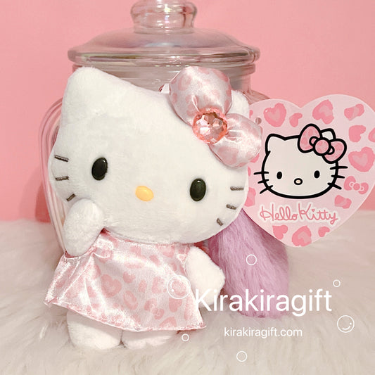 Hello Kitty Pink Leopard Print Dress Plush Charm