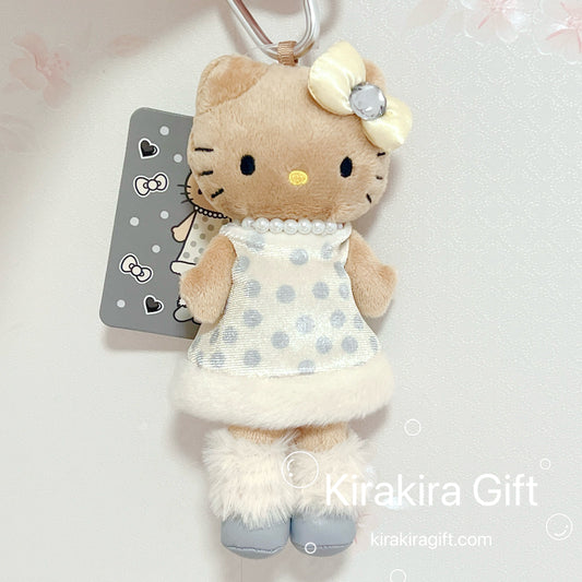 Hello Kitty Tanned Skin White Polka Dots Plush Charm