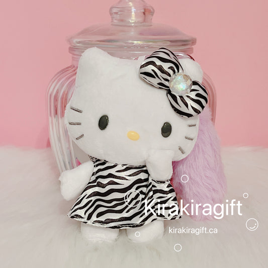 Hellokitty Zebra Print Dress Plush Charm