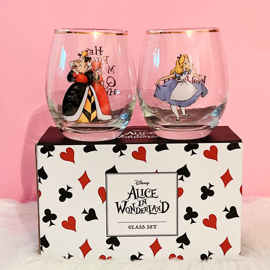 Disney Alice In Wonderland Glass Cup Set