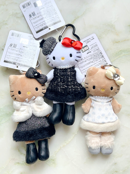 Hello Kitty Tanned Skin White Polka Dots Plush Charm
