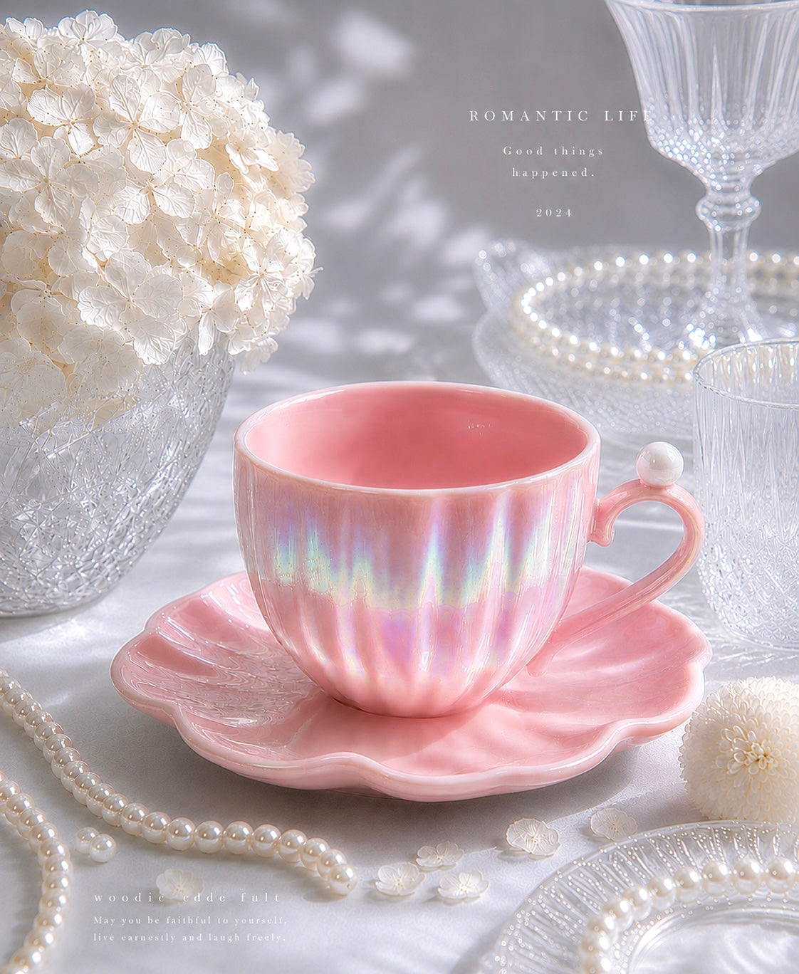 FrancFranc Pearlescent Tea Cup Set 180ml