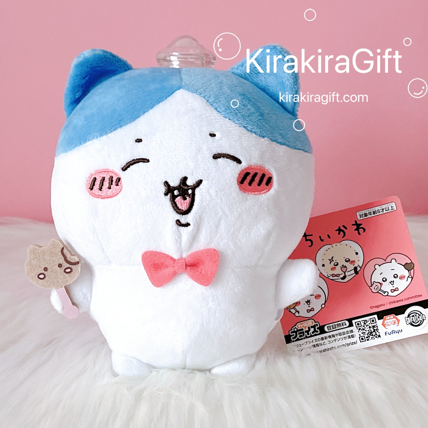 Hachiware Red Bow Tie Plush Doll