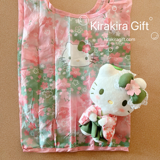 Hello Kitty Reusable Shopping Bag in Matcha Kimono Plush Charm